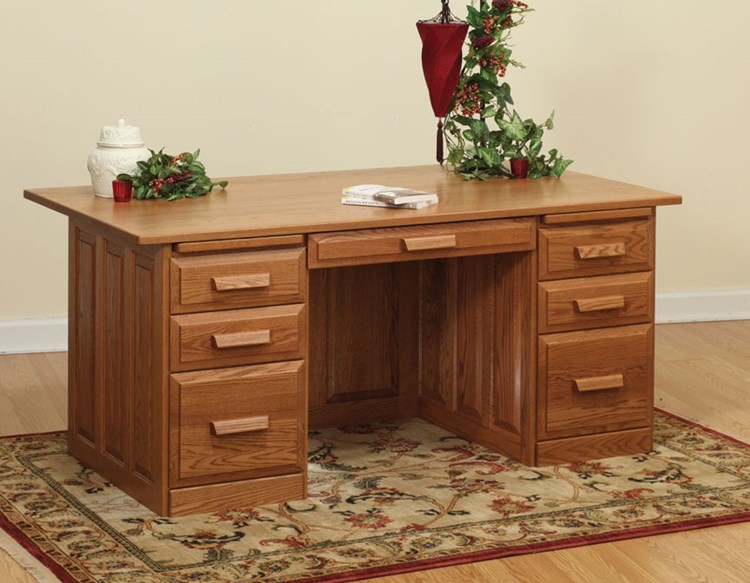 Traditional Executive Desks with Raised Panel Back Buckeye Amish