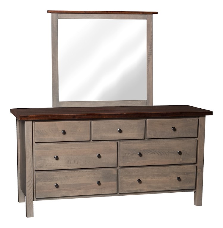 #27585: Mirror - 43 Wide shown with #27582: Dresser - 66 Wide --- Shown with optional two-tone staining (premium finish) --- Br Maple
