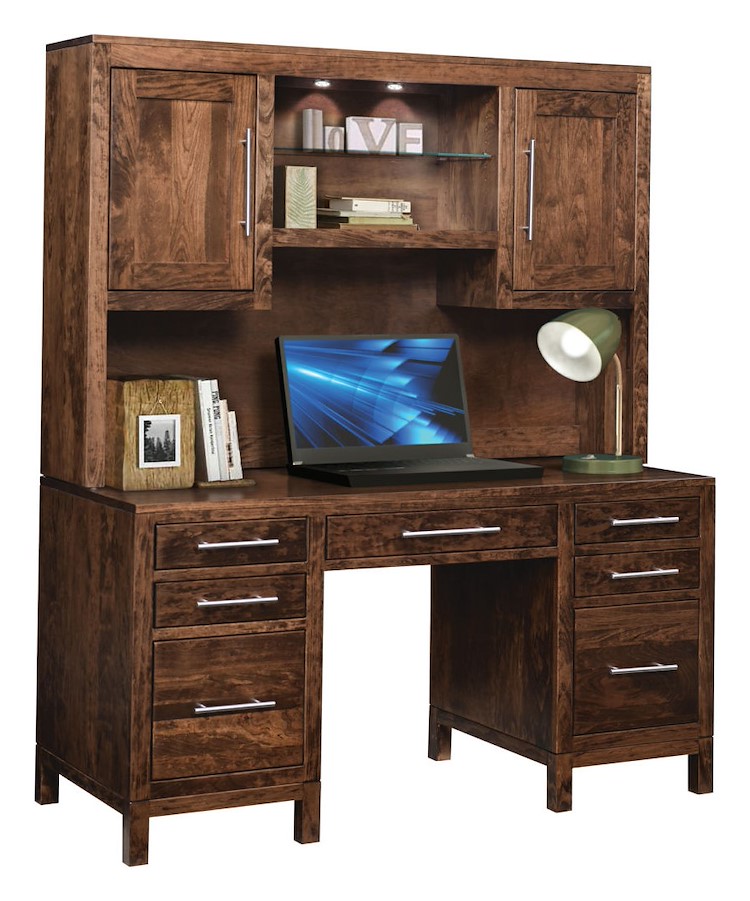 #29367: Hutch Only shown with #29366: Desk Only --- Sap Cherry finished with Tanbark: FC-7136