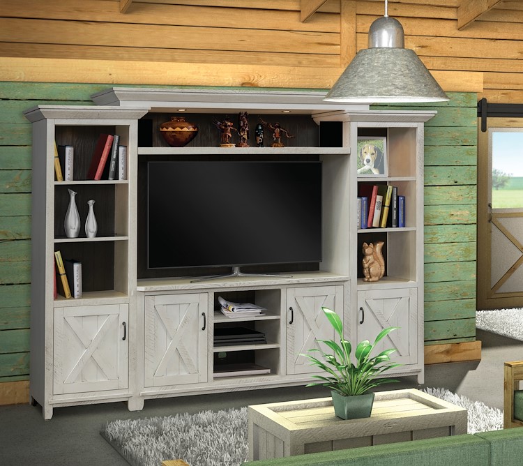 Farmhouse Wall Unit Entertainment Center Buckeye Amish Furniture