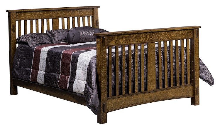 #42456: Full Bed Rail Conversion Kit shown with #42454: Crib --- QSWO finished with Golden Brown: CF-10901