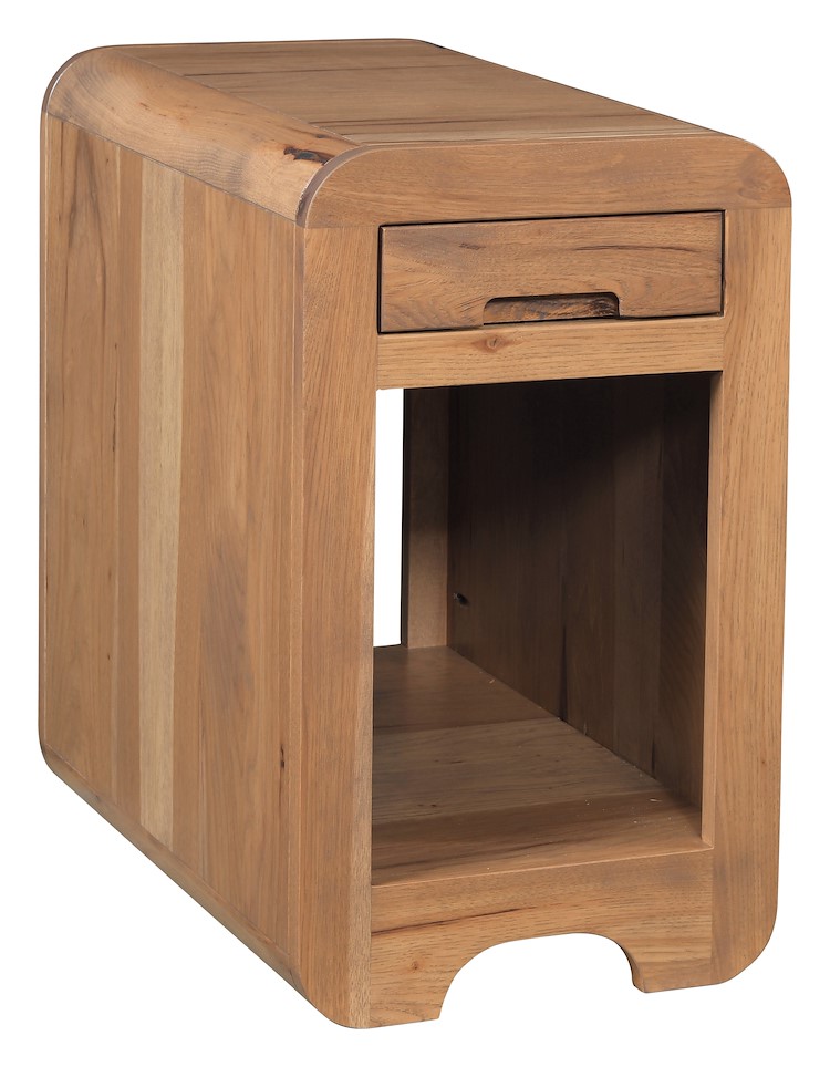 #43295: Chair Side Table - 1 Drawer shown --- Rs Hickory finished with Tundra: OCS-133