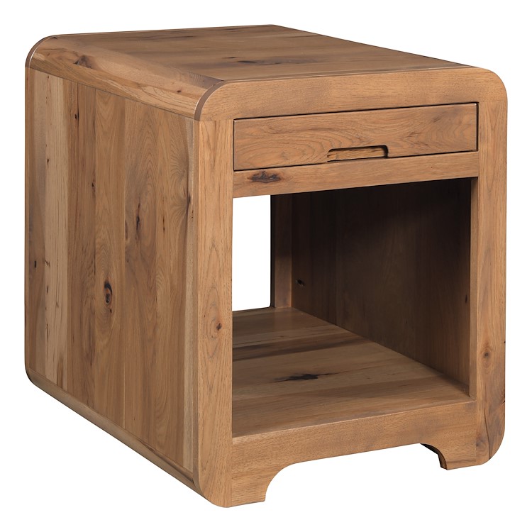 #43297: End Table - 1 Drawer shown --- Rs Hickory finished with Tundra: OCS-133