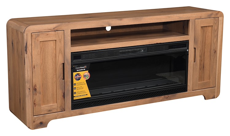 #43302: 70 Wide - Fireplace shown --- Rs Hickory finished with Tundra: OCS-133