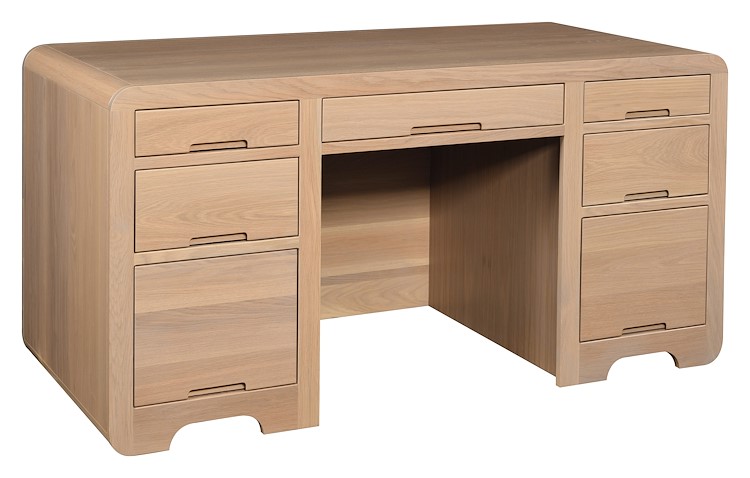 #43304: Executive Desk shown --- White Oak finished with Latte: OCS-138
