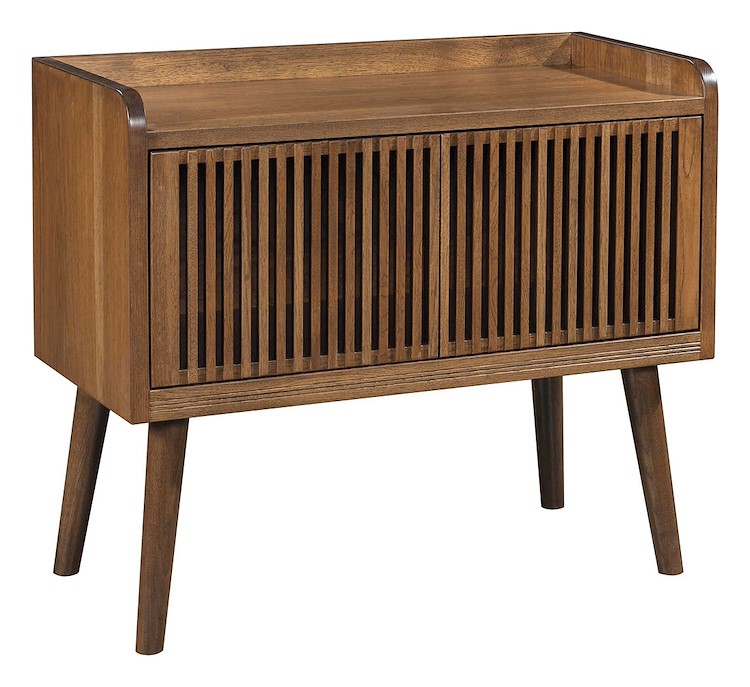 #43560: Record Player Stand - 36" shown --- Hickory finished with Cappuccino: OCS-119