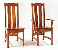 #10481: Side Chair shown with #10482: Arm Chair  --- Br Maple