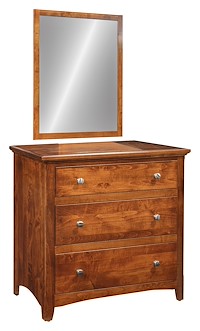#10616: Dresser - 40" shown with #19904: Wall Mirror  --- Br Maple finished with Vintage Antique: FC-17882
