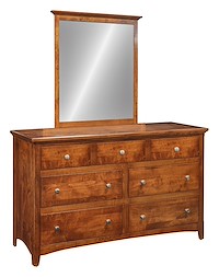 #10620: Dresser - 52" shown with #19905: Mirror - 30"  --- Br Maple finished with Vintage Antique: FC-17882