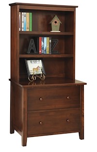 #17513: Base Only shown with #17514: Bookshelf Hutch for Lateral File  --- Br Maple finished with Coffee: OCS-226