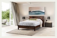 #17550: Bed - with low footboard - Queen shown --- Room Setting Shown  --- Oak finished with Earthtone: FC-40592