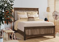 #17683: Bed - Queen shown --- Room Setting Shown  --- Oak finished with Creek Slate: D-22N10189