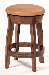 #20289: 24" Swivel Barstool shown --- Shown with optional fabric seat --- Oak