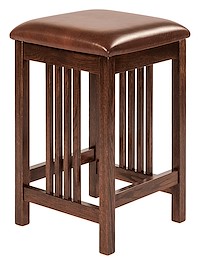 #20300: Griffin Bar Chair shown --- Shown with optional Leather --- Oak finished with Kona: FC-N3030