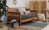 #22019: Mission Day Bed  shown --- Room Setting Shown  --- Br Maple finished with Golden Pecan: FC-41610