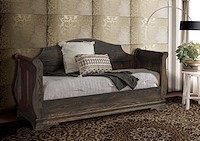 #22022: Sleigh Day Bed  shown --- Room Setting Shown  --- Oak finished with Antique Slate: OCS-118