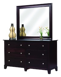 #2528: Dresser Mirror shown with #2527: Dresser  --- Shown with premium Finish  --- Br Maple 