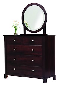 #2530: Dressing Chest Mirror shown with #2529: Dressing Chest  --- Shown with premium Finish  --- Br Maple 