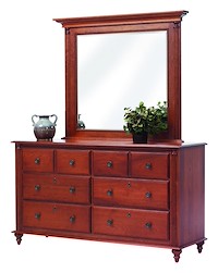 #2544: Mirror shown with #2543: Dresser  --- Cherry finished with Washington: OCS-107