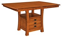 #25693: Arts & Crafts Cabinet Table shown --- Shown with extension leaf --- QSWO