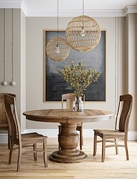 #25911: Burlington Single Pedestal Table shown --- Room Setting with Ramsey Chair