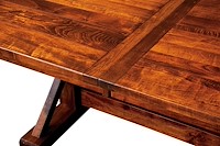 #25919: Chesapeake Trestle Table shown --- Table top detail shown - Available in 1" thick smooth top ONLY (Pictured Plank Top has been discontinued)