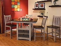 #26052: Heidi Cabinet Table shown --- Room setting shown with Denver Bar chairs