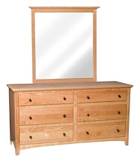 #2634: Mirror - 43" shown with #2633: Double Dresser  --- Cherry finished with Natural: OCS-100