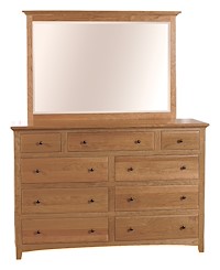 #2637: Mule Chest Mirror - 53" shown with #2636: Mule Chest Base  --- Cherry finished with Natural: OCS-100