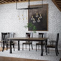 #26385: Lexington Leg Table shown --- Room setting shown with chairs