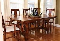 #26417: Reno Trestle Table shown --- Room setting shown with Reno Chairs
