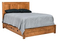 #27493: Bed - Low Footboard - Queen shown with #13663: 6 Drawer Storage Rails  --- Rs Cherry finished with Seely: OCS-104