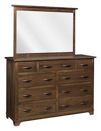 #27516: Mule Chest Dresser - 63 Wide  shown with #27517: Mirror - 52 Wide  --- Cherry finished with Cappuccino: OCS-119