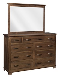 #27517: Mirror - 52 Wide shown with #27516: Mule Chest Dresser - 63 Wide   --- Cherry finished with Cappuccino: OCS-119