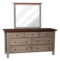 #27585: Mirror - 43 Wide shown with #27582: Dresser - 66 Wide  --- Shown with optional two-tone staining (premium finish) --- Br Maple 