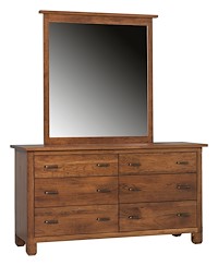 #27638: Mirror - 42 Wide shown with #27635: Dresser - 63 Wide  --- Shown Mission Style --- Rs Cherry finished with Medium: OCS-110