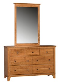 #27639: Mirror - 31 Wide shown with #27634: Dresser - 53 Wide  --- Shown Shaker Style --- Sap Cherry finished with Chestnut: FC-104