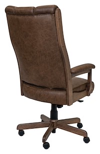 #28279: Executive Chair shown --- Shown with optional Leather --- Oak finished with Cocoa: OCS-122