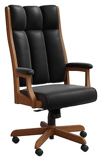 #28279: Executive Chair shown --- Shown with optional Leather --- Oak finished with Seely: OCS-104