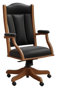 #28280: Arm Desk Chair shown --- Shown with optional Leather --- Oak