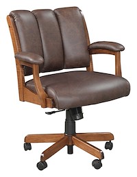 #28283: Arm Desk Chair shown --- Shown with optional Leather --- Br Maple finished with Asbury: OCS-117