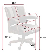 #28283: Arm Desk Chair shown --- Shown with Dimensions