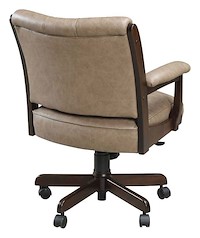 #28283: Arm Desk Chair shown --- Back View Shown and with optional Leather --- Br Maple finished with Onyx: OCS-230