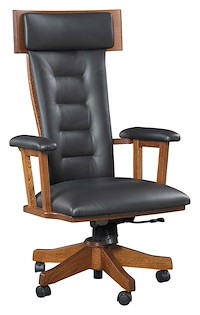 #28284: Arm Desk Chair shown --- Shown with optional Leather --- Oak finished with Michaels: OCS-113