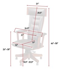 #28284: Arm Desk Chair shown --- Shown with Dimensions
