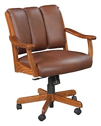 #28285: Arm Chair shown --- Shown with optional Leather --- Oak finished with Michaels: OCS-113