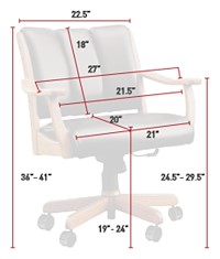 #28285: Arm Chair shown --- Shown with Dimensions