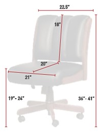 #28288: Side Chair shown --- Shown with Dimensions