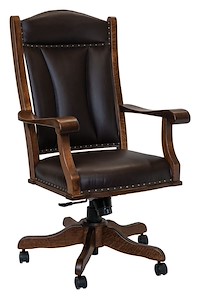 #28290: Office Chair shown --- Shown with optional Leather --- QSWO finished with Asbury: OCS-117