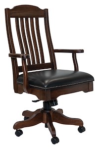 #28291: Royal Desk Arm Chair shown --- Shown with optional Leather --- Cherry finished with Asbury: OCS-117
